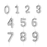 velas plateado grande numero