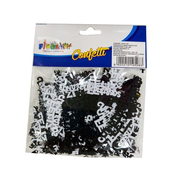 confetti de mesa fc blanco negro