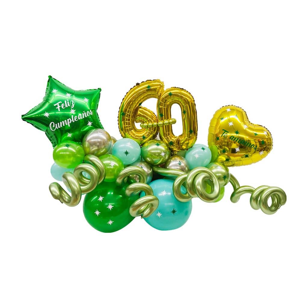 balloon bouquet cumpleanos verde