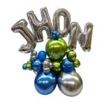 balloon bouquet letras plata azul