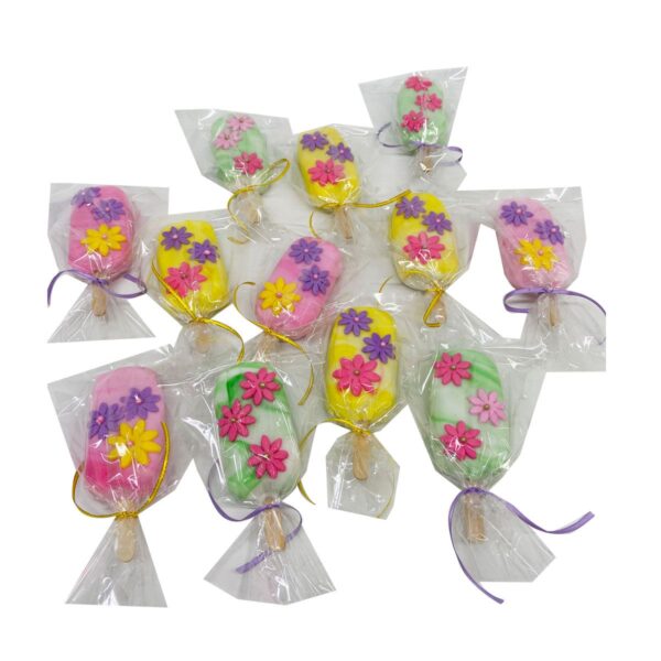 paletas torta flores