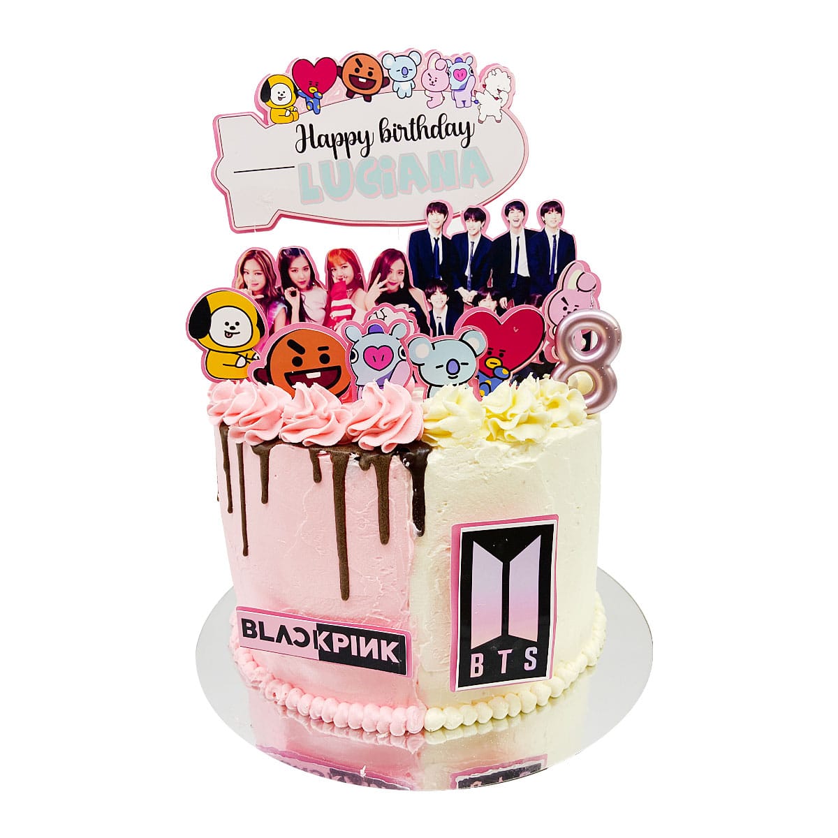 Torta Con Cupcakes Bts Y Blackpink Bts Cake Cute Birthday Cakes Bts ...