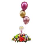 arreglo floral centro de mesa colorido