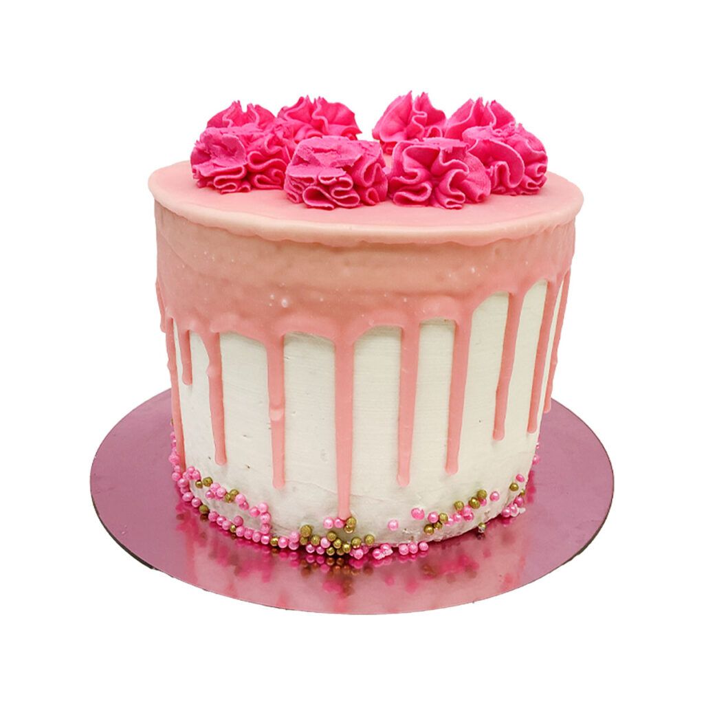 torta drip rosado