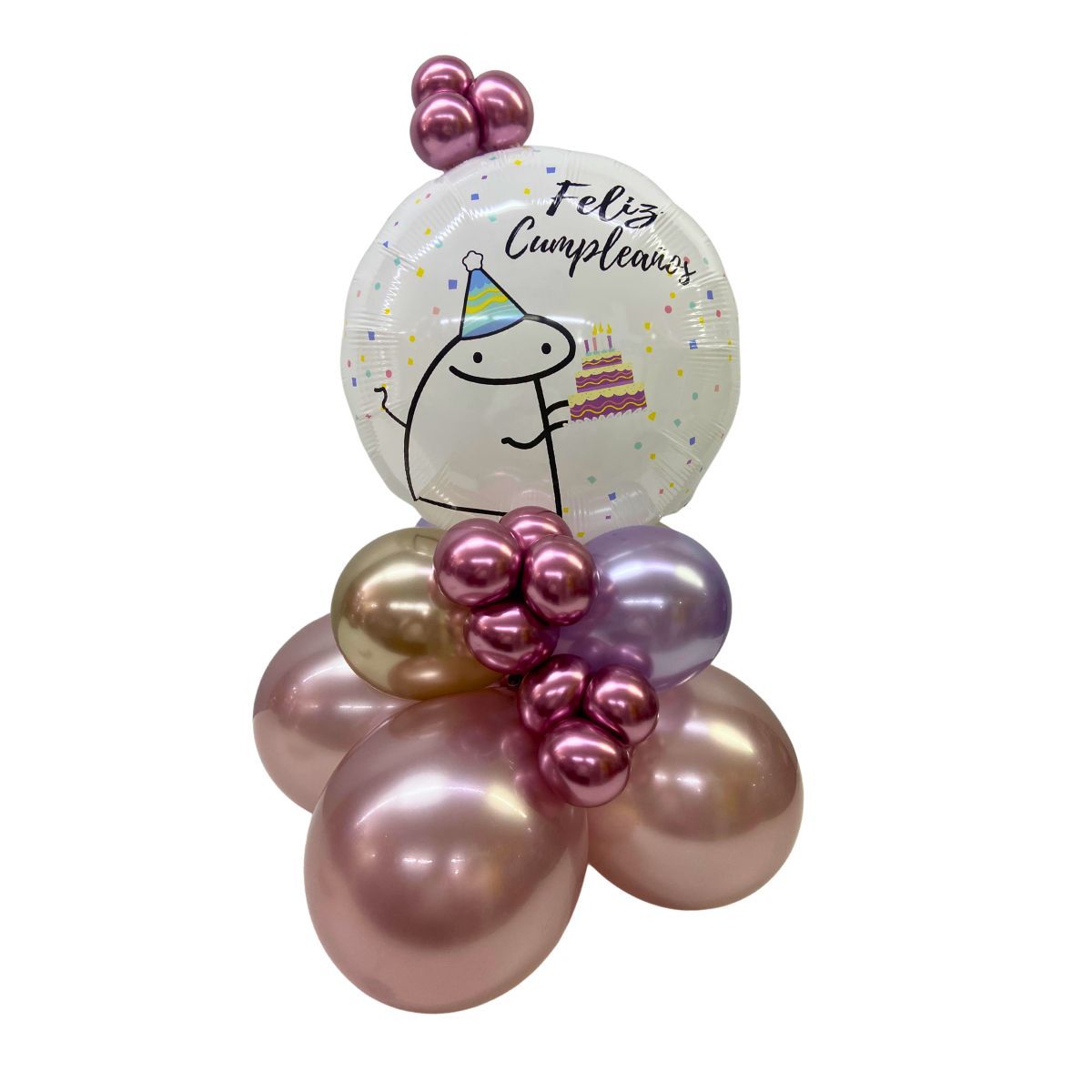balloon bouquet globo metal rosa