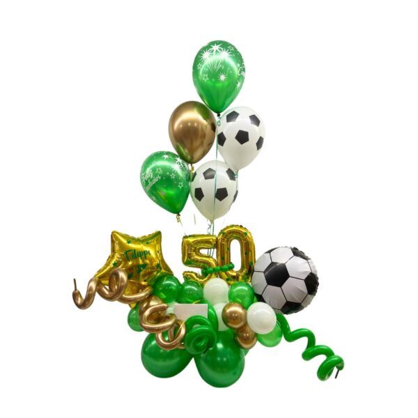 balloon bouquet futbol verde