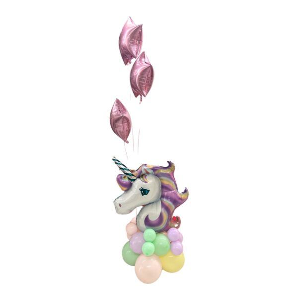 balloon bouquet unicornio pastel