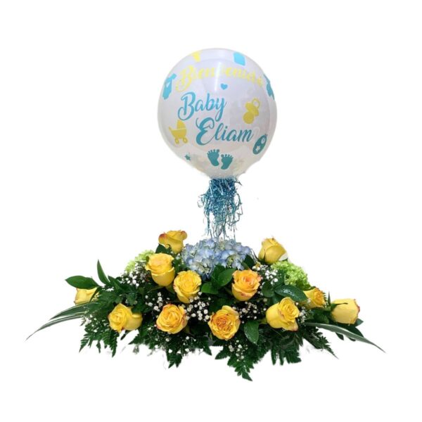 centro rosas burbuja bebe
