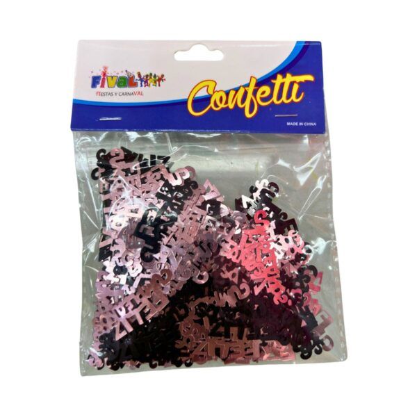 confeti mesa oro rosa negro cumple