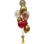 Bouquet de Globos con Helio Dorado y Rubí