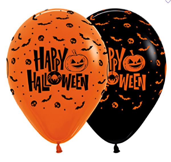 globos happy halloween naranja negro