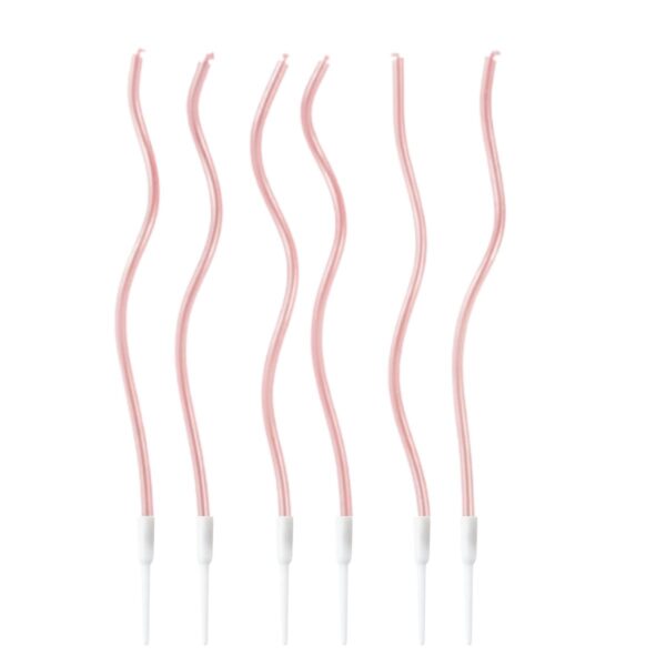 velas espiral oro rosa x6