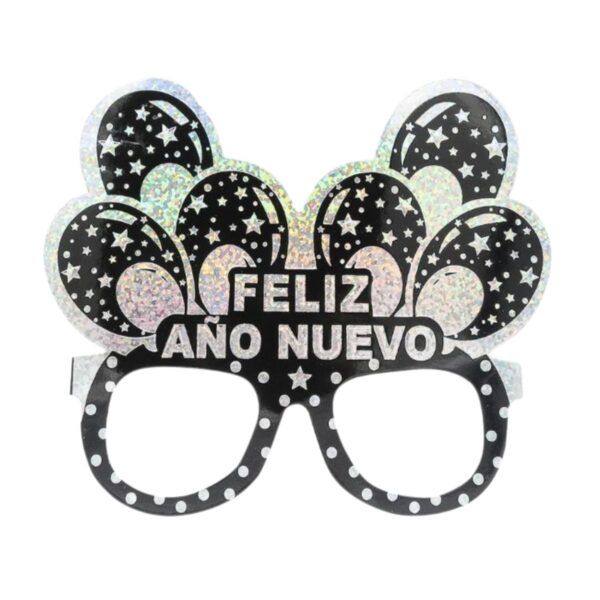 gafas año nuevo globos plata