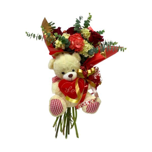 arreglo floral dulce amor peluche