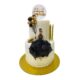 torta fashion globos negro y dorado