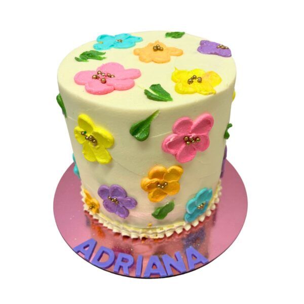 torta flores crema pastel