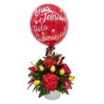 Arreglo Floral Surtido con Globo Burbuja