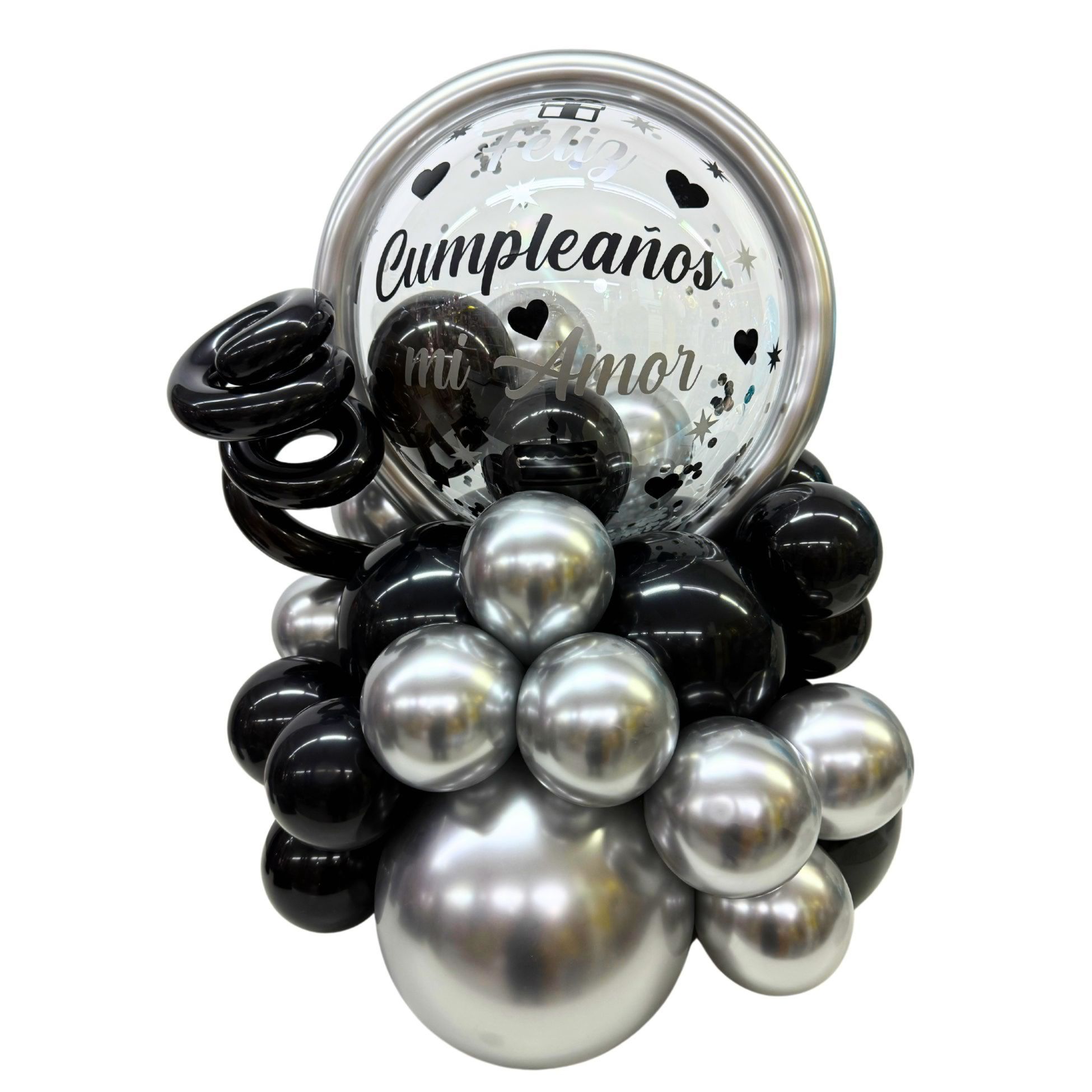 Adorno de Globos tipo Balloon Bouquet Silver