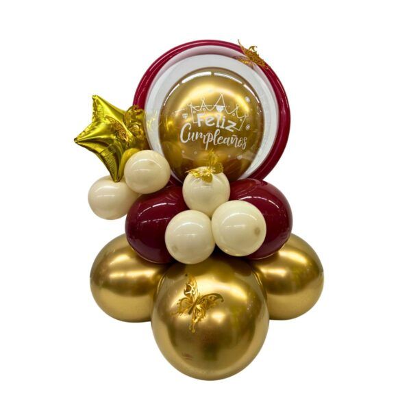 balloon bouquet wine gold