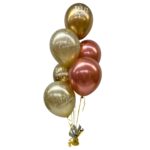 Bouquet de Globos con Helio Rose and Gold
