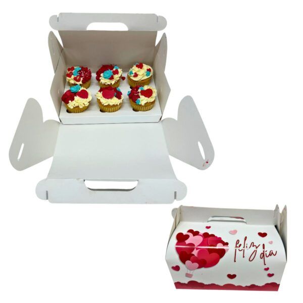 Caja Cupcakes Amor San Valentin