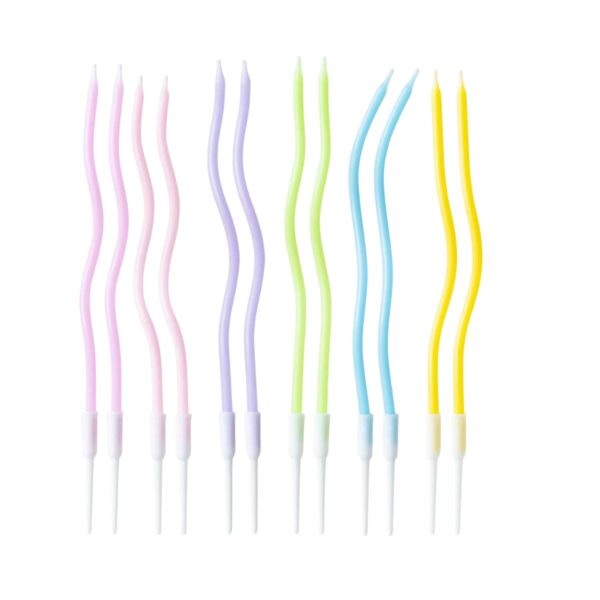 velas espiral colores pastel x12