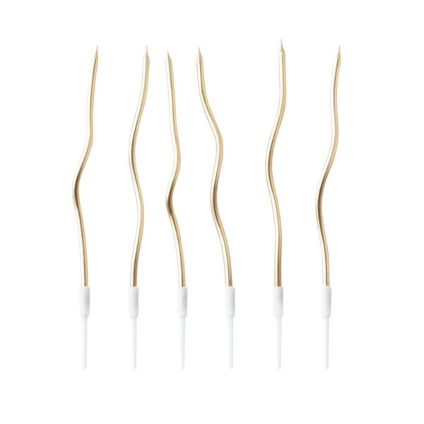 velas espiral dorado x6