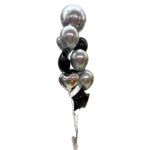 Bouquet de Globos con Helio Silver & Black