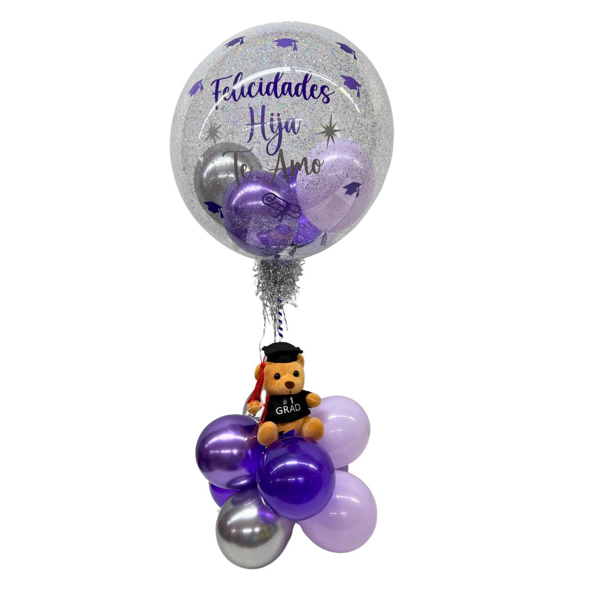 Globo Burbuja 18 Pulgadas con Peluche de Grado