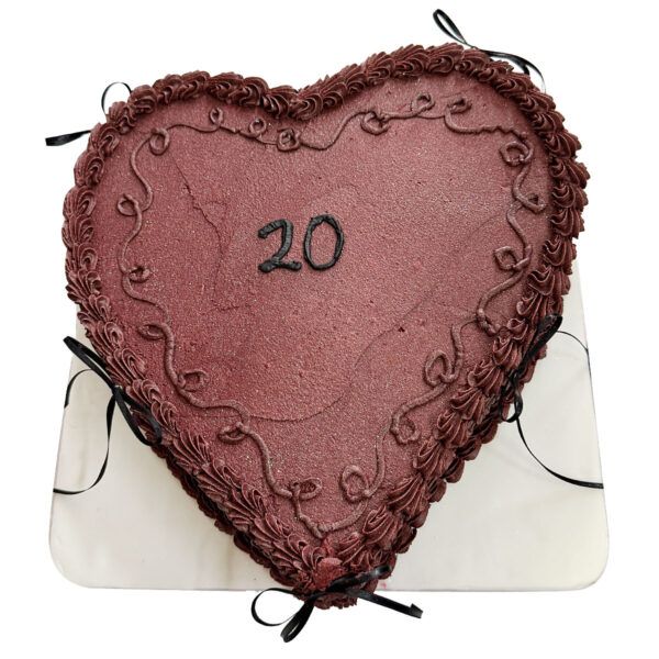 torta corazon rojo numero
