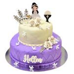 Torta Sabor Naranja con Chocolate Primera Comunión Lila