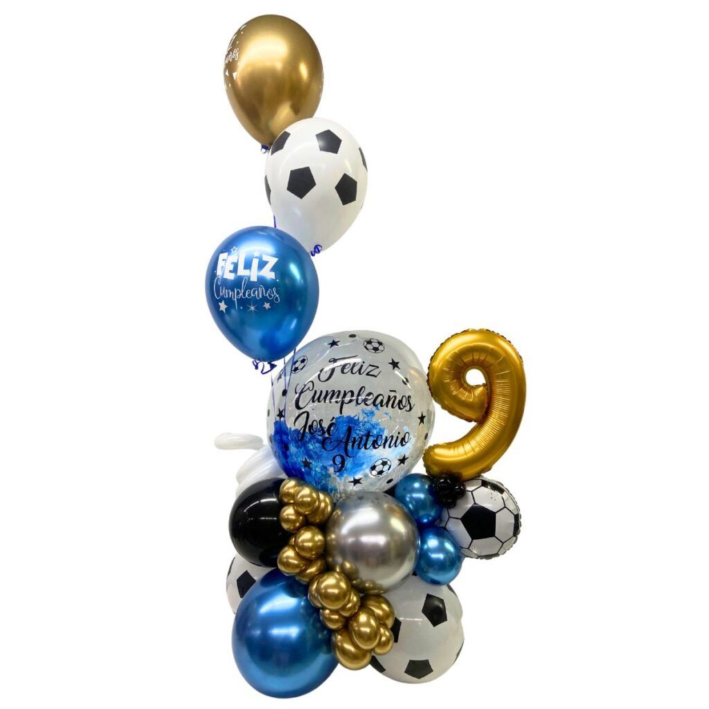 Adorno de Globos tipo Balloon Bouquet Futbolero con Globos