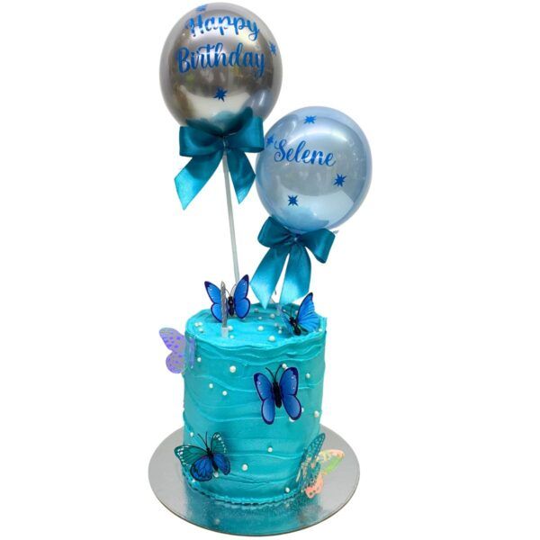 Torta Sabor Chocolate Mariposas Azules
