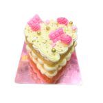 torta personal corazon crema rosado