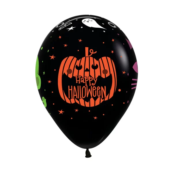 globo halloween negro caras
