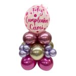 centro de mesa burbuja 9 pulg base rosados