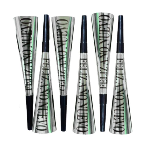 cornetas plata feliz año nuevo