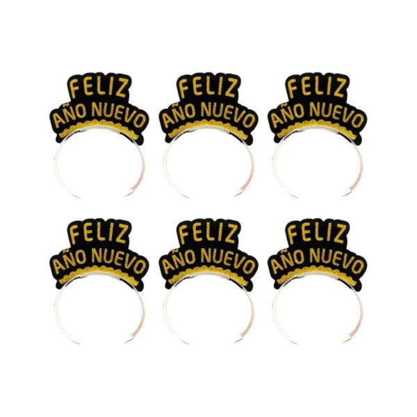 diadema feliz año nuevo dorado