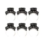 diadema feliz año nuevo plateado