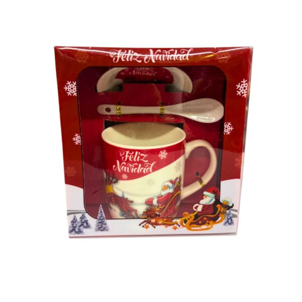 mug navidad cuchara platico