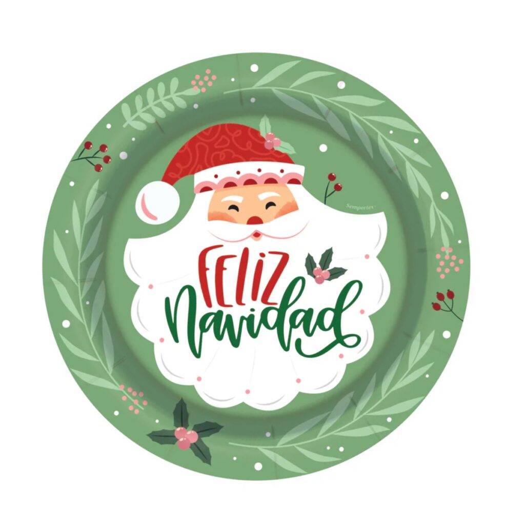 platos verdes navidad