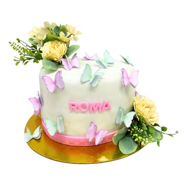 torta mariposas flores pastel