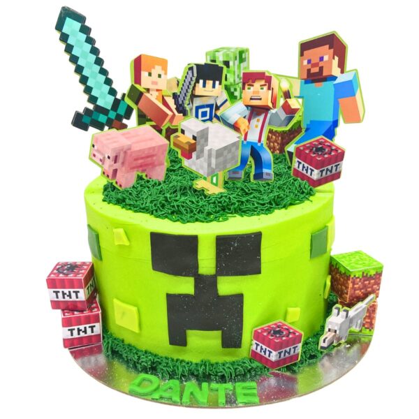 torta minecraft topper cara