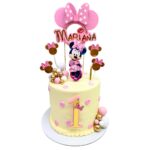 torta minnie topper crema rosado