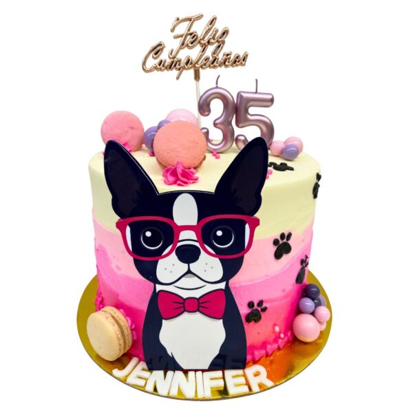 torta perrito rosado