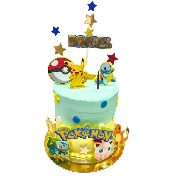 torta pokemon colores pastel