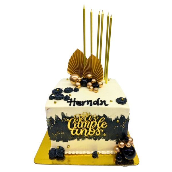 torta square black and gold