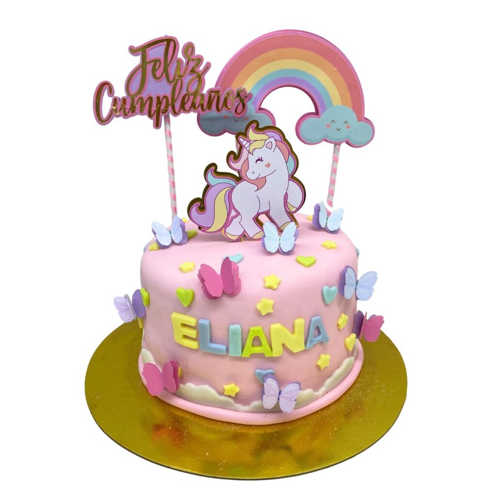 torta unicornio arco iris pastel