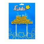 vela feliz cumpleaños dorada festella