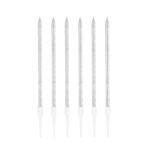 vela palito escarchada plata